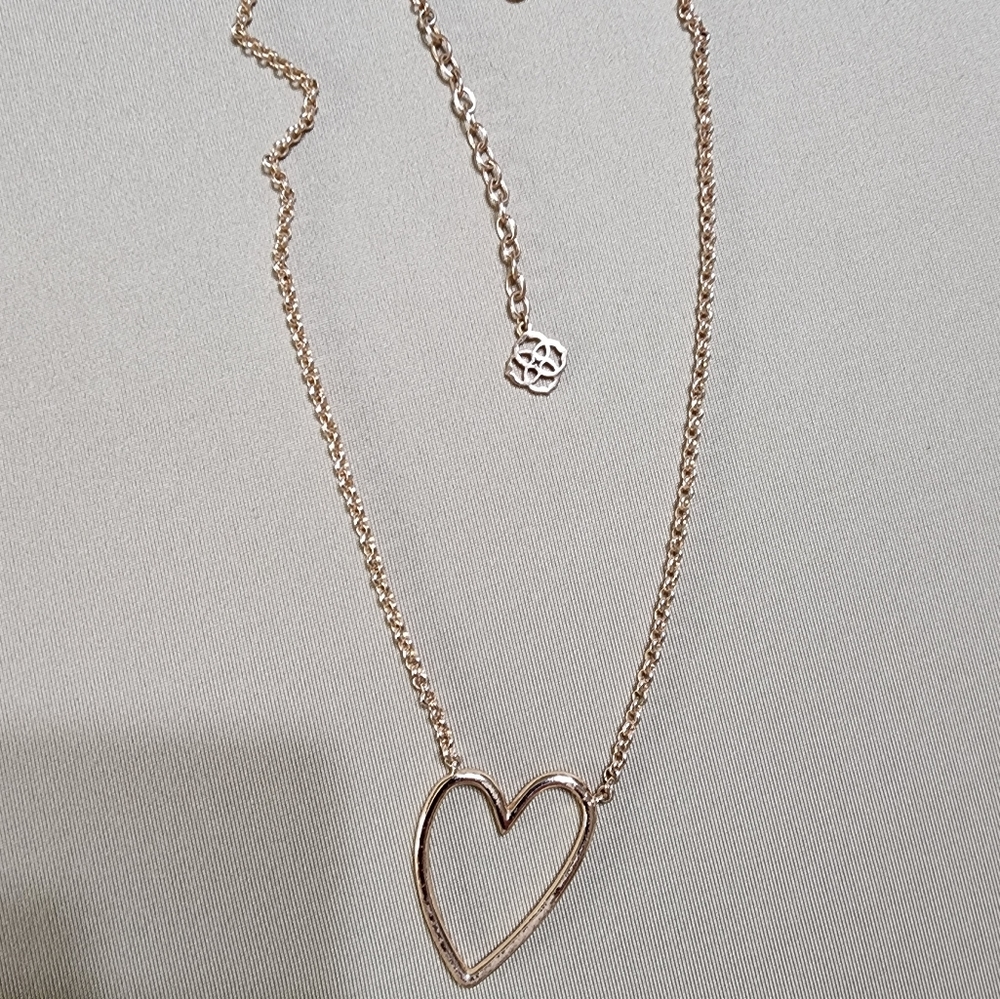 Kendra Scott Rose Gold Ansley Heart Necklace